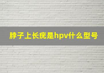 脖子上长疣是hpv什么型号