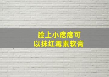 脸上小疙瘩可以抹红霉素软膏