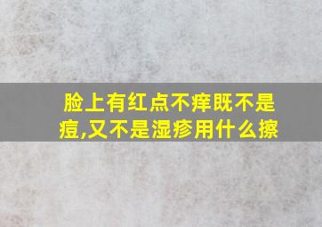 脸上有红点不痒既不是痘,又不是湿疹用什么擦