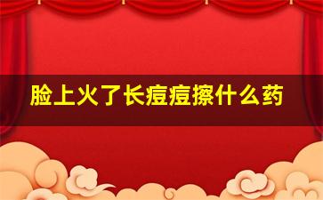 脸上火了长痘痘擦什么药