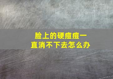 脸上的硬痘痘一直消不下去怎么办