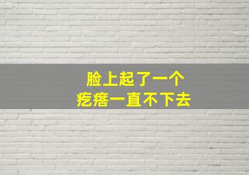 脸上起了一个疙瘩一直不下去