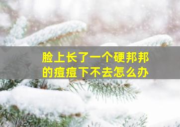 脸上长了一个硬邦邦的痘痘下不去怎么办