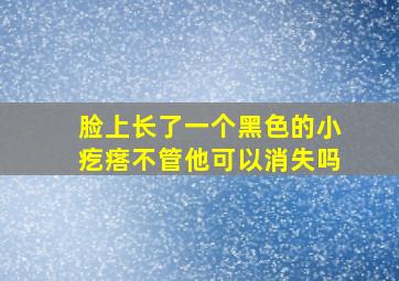 脸上长了一个黑色的小疙瘩不管他可以消失吗