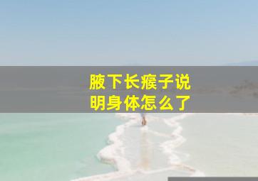 腋下长瘊子说明身体怎么了