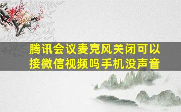 腾讯会议麦克风关闭可以接微信视频吗手机没声音