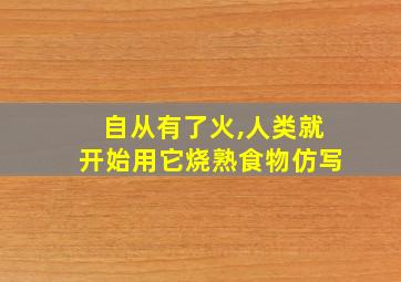 自从有了火,人类就开始用它烧熟食物仿写