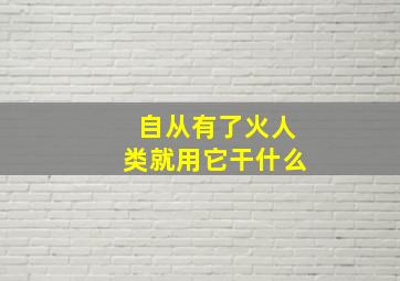 自从有了火人类就用它干什么