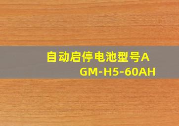 自动启停电池型号AGM-H5-60AH