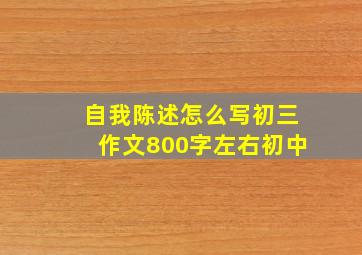 自我陈述怎么写初三作文800字左右初中