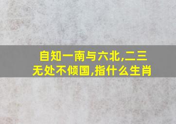 自知一南与六北,二三无处不倾国,指什么生肖