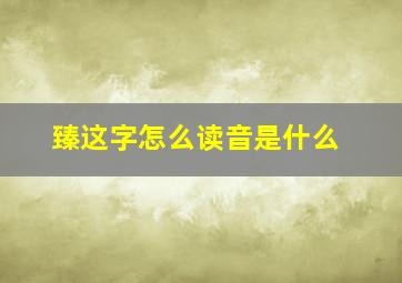 臻这字怎么读音是什么