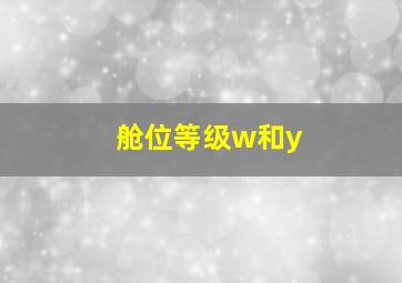 舱位等级w和y