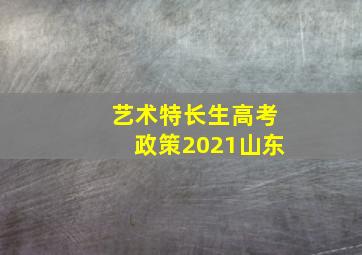 艺术特长生高考政策2021山东