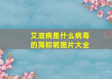 艾滋病是什么病毒的简称呢图片大全