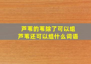 芦苇的苇除了可以组芦苇还可以组什么词语