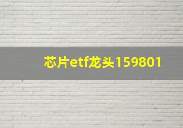 芯片etf龙头159801