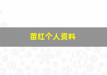 苗红个人资料