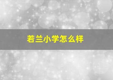 若兰小学怎么样