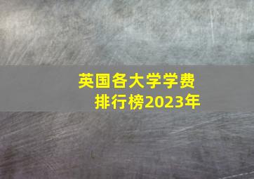 英国各大学学费排行榜2023年