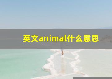 英文animal什么意思