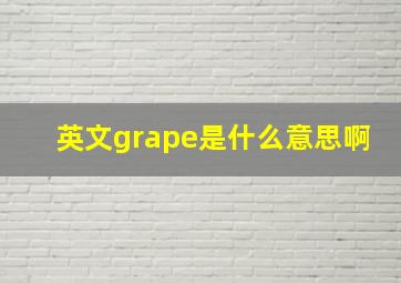 英文grape是什么意思啊