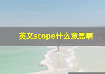 英文scope什么意思啊