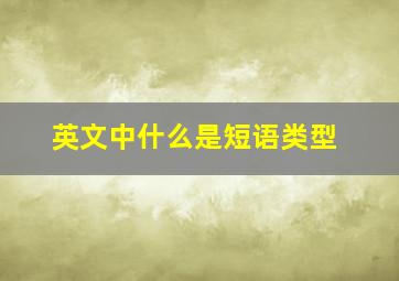 英文中什么是短语类型