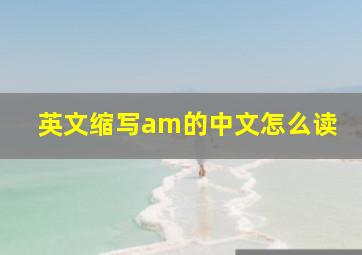 英文缩写am的中文怎么读