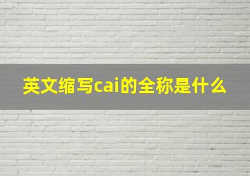 英文缩写cai的全称是什么