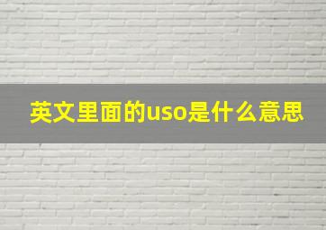 英文里面的uso是什么意思