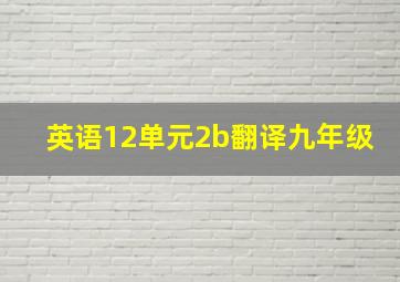 英语12单元2b翻译九年级