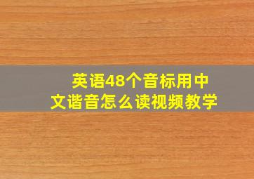 英语48个音标用中文谐音怎么读视频教学