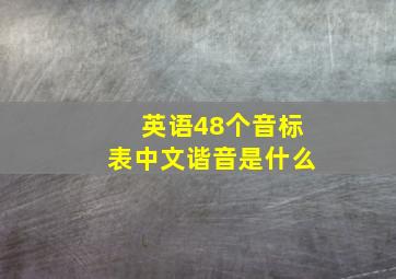 英语48个音标表中文谐音是什么