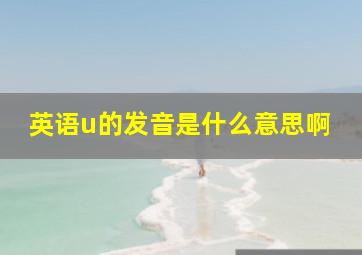 英语u的发音是什么意思啊