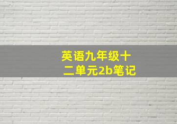 英语九年级十二单元2b笔记