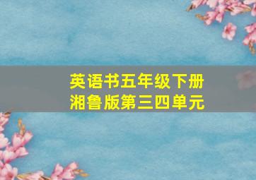 英语书五年级下册湘鲁版第三四单元