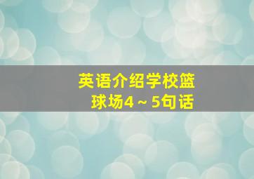 英语介绍学校篮球场4～5句话