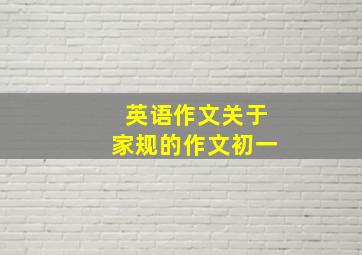 英语作文关于家规的作文初一