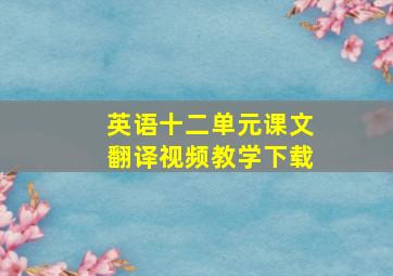 英语十二单元课文翻译视频教学下载