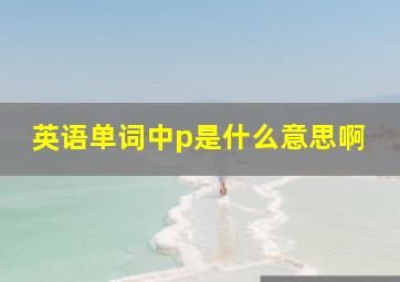 英语单词中p是什么意思啊