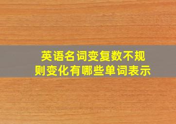 英语名词变复数不规则变化有哪些单词表示