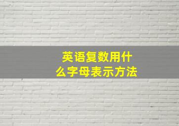 英语复数用什么字母表示方法