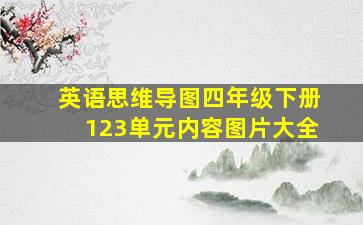 英语思维导图四年级下册123单元内容图片大全