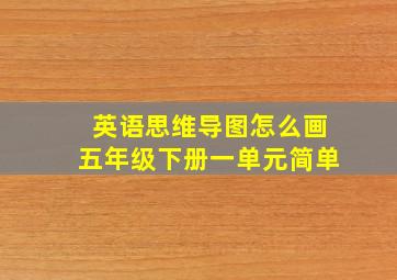 英语思维导图怎么画五年级下册一单元简单