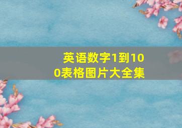 英语数字1到100表格图片大全集