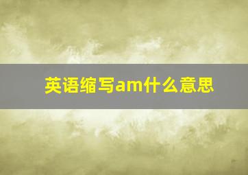 英语缩写am什么意思