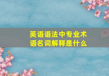 英语语法中专业术语名词解释是什么