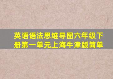 英语语法思维导图六年级下册第一单元上海牛津版简单