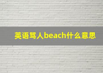 英语骂人beach什么意思